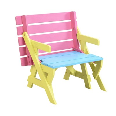 Infurnic Patio Accent Chairs, Folding Chairs with High Back Support, Dual-purpose Accent Chair for Garden Patio, Multicolored, 24.2"*18.1"*22.8"