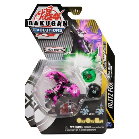 Bakugan Evolutions, Blitz Fox (Gold), Platinum Series True Metal Bakugan, 2  BakuCores and Character Card, Kids Toys for Boys, Ages 6 and Up