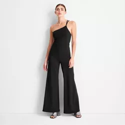 Women's Strappy One Shoulder Jumpsuit - Future Collective™ with Kahlana Barfield Brown Black