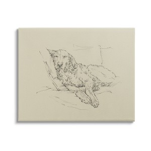 Stupell Resting Labrador Dog Pencil Sketch Gallery Wrapped Canvas Wall Art - 1 of 4