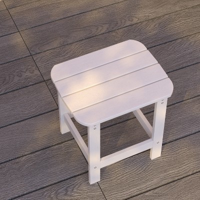 White Poly Resin 21" Indoor/Outdoor Adirondack Side Table