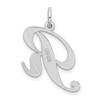 Black Bow Jewelry Sterling Silver, Ella Collection, LG Fancy Script Initial R Pendant - 3 of 4