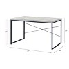 INFURNIC Writing Desk Industrial Rectangular Desk with Faux Concrete Top and Silver Metal Sled Base for Office, White Black, 22"*47"*28" - 2 of 4