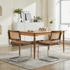 Mid Century Modern Dining Chairs Set of 2, Rattan Back and Chrome Cantilever Base, Upholstered Accent Chairs for Kitchen or Office-Tanpinhause - 2 of 4