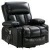 AndMakers 38.58 in. W Leather Recliner with Remote Control, Tufted and Storage - 2 of 4