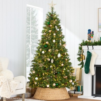 Natural Woven Hyacinth Christmas Tree Collar, 36 Inches
