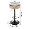 Round Storage Bar Stool Set of 2,Height Adjustable Barstool,360°Counter Height Swivel Stool,Armless Bar Chair with Metal Frame-Maison Boucle - 4 of 4