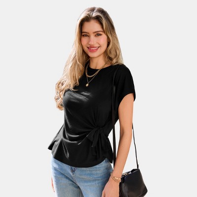 Women's Elegantc Tie-Front Top - Cupshe