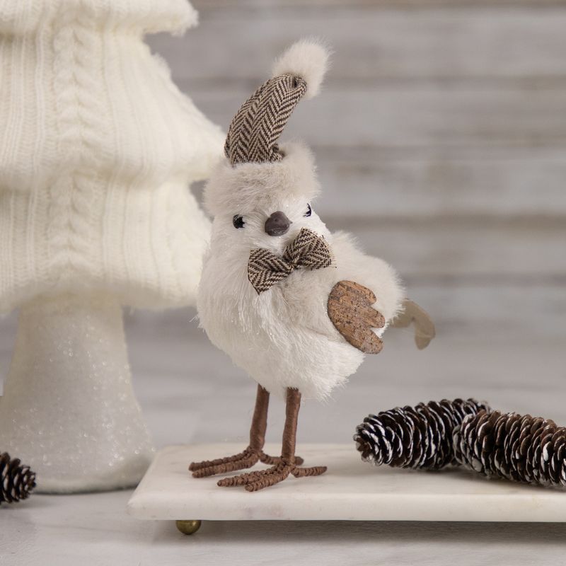 Northlight 10" Standing Glittered Bird with Winter Hat Christmas Figure, 2 of 6