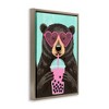 Stupell Industries Bear And Bubble Tea Floating Frame Canvas Art - 2 of 4