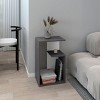 Syemin End Tables S-Shaped Side Table, 1 Shelf Small Spaces Nightstand, 2-Tier Bedside Table, Modern Compact Snack Table, Grey, 11.8"*15.7"*24.9" - 3 of 4