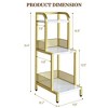 3 Tier Gold Ladder Shelf, Small Bathroom Organizers and Storage, Flower Stand Plant Rack, Freestanding Ladder Shelf for Bathroom Living Room Balcony - 2 of 4