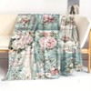 Lomsoe Christmas Vintage Floral Patchwork Print Flannel Blanket - All Seasons Soft and Warm Throw Blanket for Bed, Napping, Camping, Travel, Office - 2 of 4
