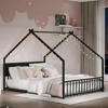 Full Size House Bed with Roof and Colorful Lights - 2 of 4
