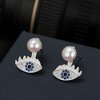 Evileye Earrings for Women and Girls Sterling Silver Blue Cz Pearl Ginger Lyne Collection - image 2 of 4