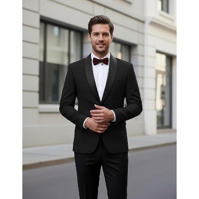 COOFANDY Men Tuxedo Jacket Slim Fit Blazer Suit Jacket Prom Dinner Party Wedding Black L — фото 3