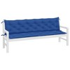 vidaXL Garden Bench Cushions 2 pcs Blue - 78.7"x19.7"x2.8" - Water-Resistant Oxford Fabric for Outdoor/Patio/Indoor Furniture - 3 of 4