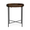Okak Minimalism Round Side Table with Metal Reinforced Legs, End Table with Woodern Top, Tray Tables for Living Room, Balcony, Natural - 3 of 4