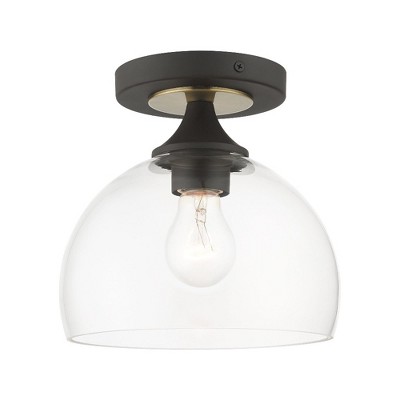 Livex Lighting Glendon 1 - Light Semi-Flush Mount in  Bronze/Antique Brass