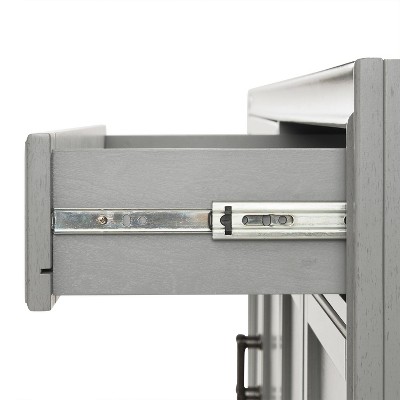 Distressed Gray Modern Farmhouse Entertainment Center with Cabinet