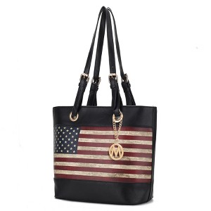MKF Collection Vera Vegan Leather Patriotic Flag Pattern Women’s Tote Bag by Mia K - 1 of 4