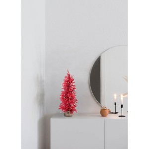 Perfect Holiday 2' Pre-Lit Red Burlap Base Christmas Tree - 1 of 4