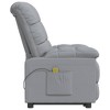 vidaXL Light Gray Fabric Massage Recliner - 3 of 4