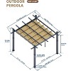 Acekool Aluminum Pergola with Retractable Canopy, Modern Outdoor Sun Shade Shelter - 4 of 4