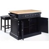 HomeStock  Oxford Butcher Block Kitchen Island, Coffee Bar, with a Set of 2 Square Seat Stools, Black - 4 of 4