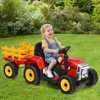 Infans 12V Kids Ride On Tractor w/ Trailer, Battery Powered Electric Toy Car, 3-Gear-Shift Ground Loader Ride On w/ 2.4G Remote Control, LED Lights - 2 of 4
