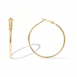Sterling Silver Large Hoop Earrings for Women Fashionable Temperament, Low Allergy - 1 of 4