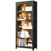 Fredees 5-Tier 70-Inch Modern Farmhouse Wood Arch Bookcase with Motion-Sensor LED Lights – Suitable for Living Room, Bedroom, Office, or Library. - 3 of 4