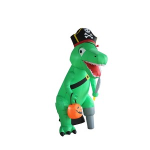 A Holiday Company 8ft Inflatable Dino Pirate, 8 ft Tall, Multi - 1 of 4