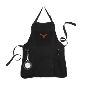 Evergreen University of Texas Black Grill Apron- 26 x 30 Inches Durable Cotton with Tool Pockets and Beverage Holder - 1 of 1