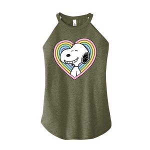 Women's - Peanuts - Snoopy Heart Graphic High Neck Tank - 1 of 3