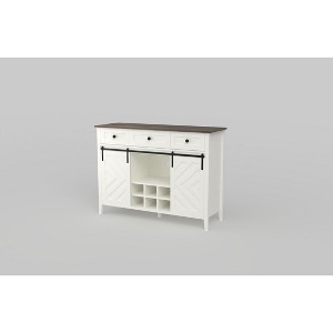 Buffet Cabinet with Sliding Barn Door, Rustic Sideboard with 3 Drawer, Removable Wine Rack, Farmhouse Sideboard with Adjustable Shelf for for Kitchen - 1 of 1
