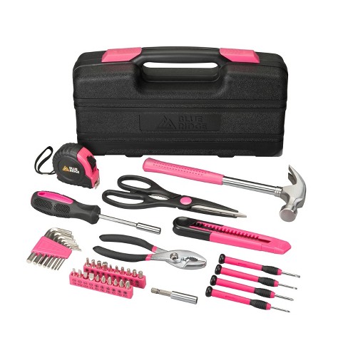 Apollo Tools 201-Piece Household Tool Kit in Tool Bag Pink