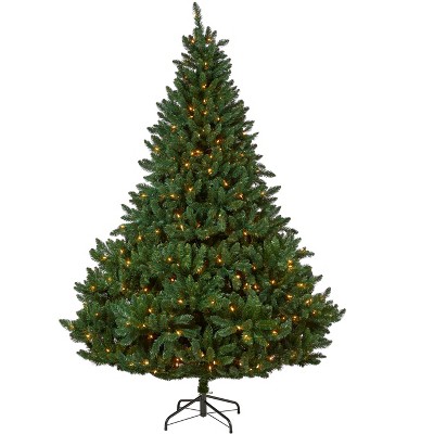 Nearly Natural 8-ft Northern Rocky Spruce Artificial Christmas Tree with 500 Clear Lights and 1948 Bendable Branches