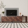 71.65" TV Cabinet with Adjustable Shelves, Modern Entertainment Console with Storage, Mid Century Style Wood Veneer TV Stand for Living Room - 2 of 4