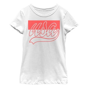 Girl's Lost Gods Fourth of July  U.S.A. Summer Stripe T-Shirt - 1 of 4