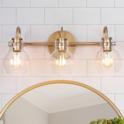 LNC 2-Lights Gold with Clear Glass Shade Modern/Contemporary Vanity  Lights,2 Light/ 3 Light/ 4 Light/ 5 Light