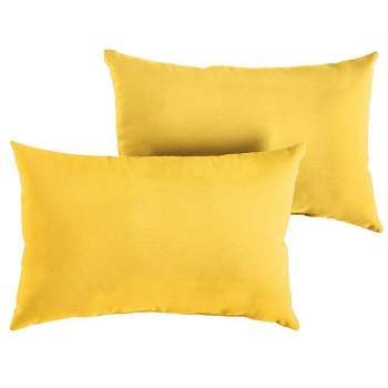 Sunbrella 2pk Outdoor Lumbar Throw Pillows Sunflower Yellow