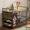 ORRD 41" Heavy Duty Dog Crate Furniture with Adjustable Feeder, Indoor Super Sturdy Cage for Large Dogs - 2 of 4