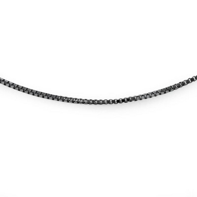 Pompeii3 18" 14K Black Gold Italian Handmade Box Chain Necklace