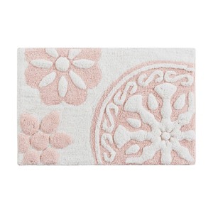 SEVOBAL Bathroom Rugs Bath Mat Rug Home Decor Carpet Shower Mat Home Decor Medallion Floral Pattern Shower Room Bathroom, Pink, 30"*20"*0.5" - 1 of 4
