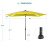 Sonkuki 6×9FT LED Rectangular Patio Umbrella w/Solar Lights, Push Button Tilt and Crank Handle - 3 of 4