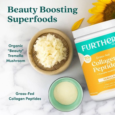 Further Food Collagen Peptides Powder + Beauty Mushroom - Vanilla - 10.37oz