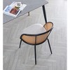 Nordlys Set of 2 Metal Dining Chairs with Cane Backs and Gray Fabric Seats Modern Design Style Upholstery - 2 of 4