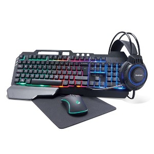 Goodmans 4-in-1 Gaming Bundle – Headphones, Keyboard, Mouse & Mouse Pad with RGB Lighting, Designed for PC & Console Gaming - 1 of 4