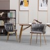 Sapphtopaz Modern Set of 2 Dining Chairs Velvet Upholstered Bar Chair with Metal Legs Kitchen Chair with low Back Chairs for Kitchen, Bedroom - 4 of 4